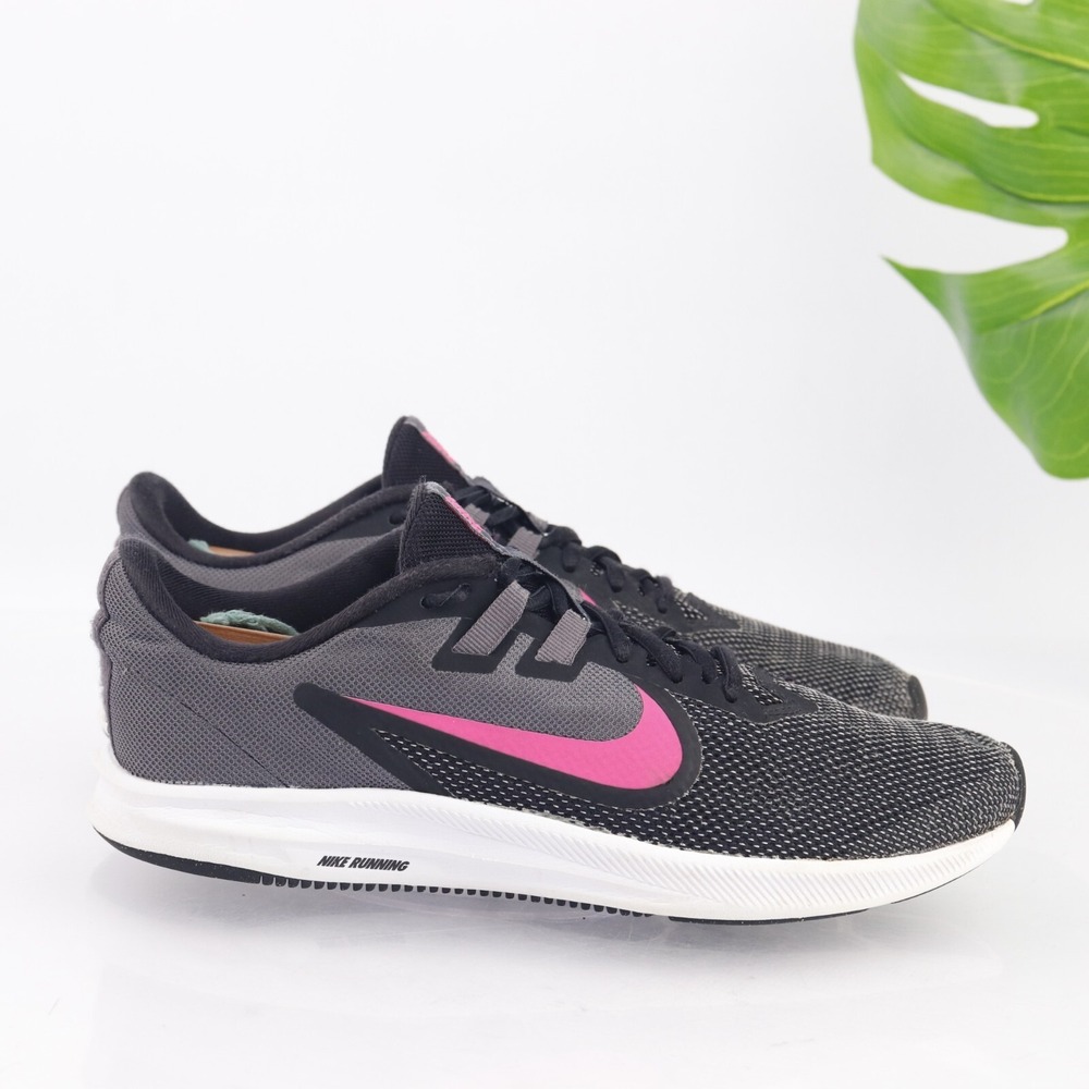 Nike Womens Downshifter 9 Running Shoes Size 8.5 Gray Black Pink Sneaker Trainer